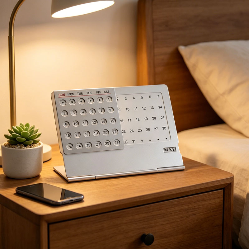 📅 Aluminium metal perpetual desk calendar