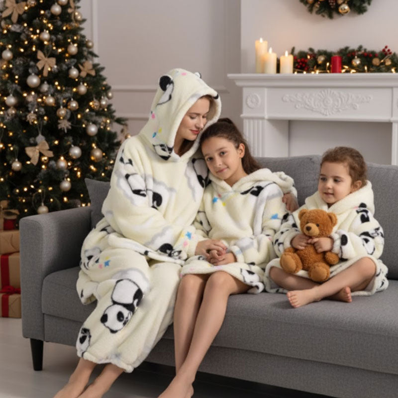 🧸 Paksu kylpytakki hupulla ja peitolla