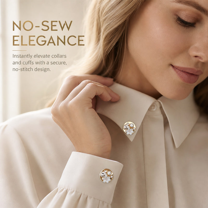 💎Buy 1 Get 1 Free🎁Rhinestone Pearl Button Clip for Suits, Shirts, Cuffs, and Collars