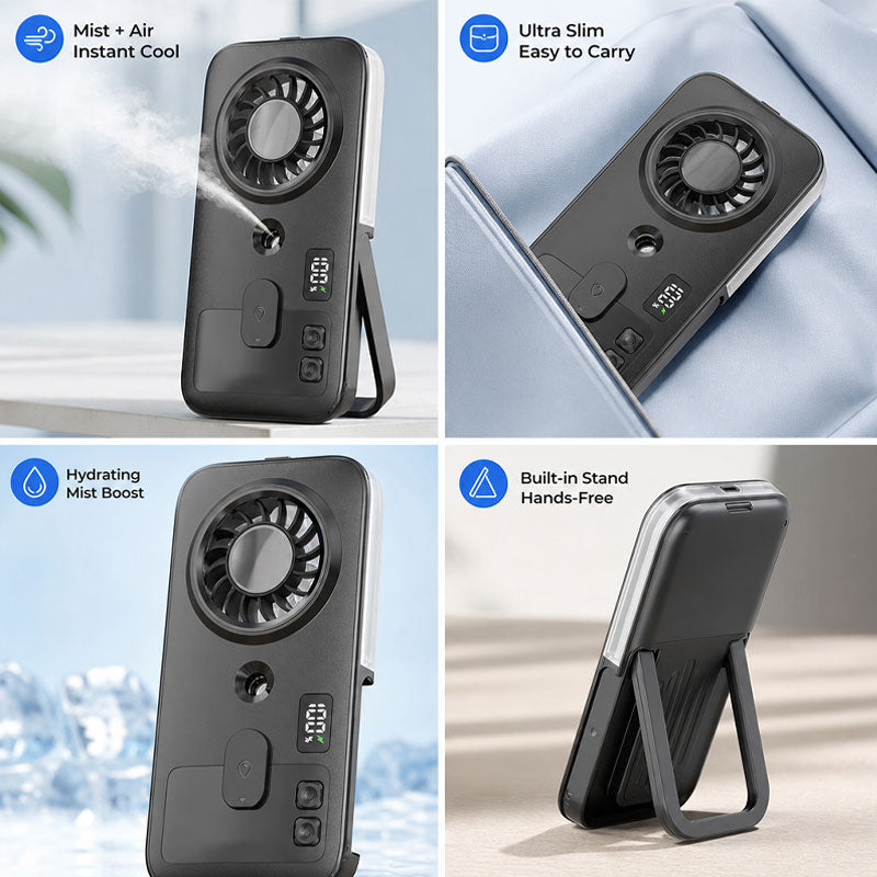 Portable handheld mist fan - for outdoor humidification and water replenishment