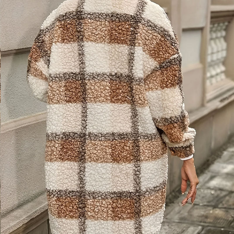 Naisten Ruudullinen Villakangastakki