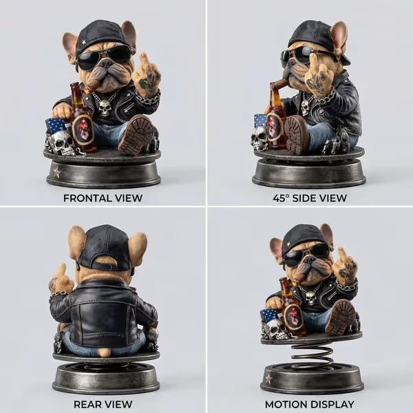 “Too Old To Care” Rebel Eagle Dashboard Bobblehead – Funny Badass Driver Car Ornament