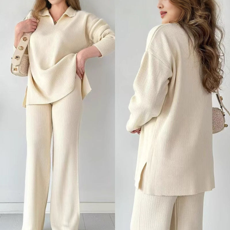 🎁🧥Kaksiosainen neulossetti, jossa V-aukko ja halkio