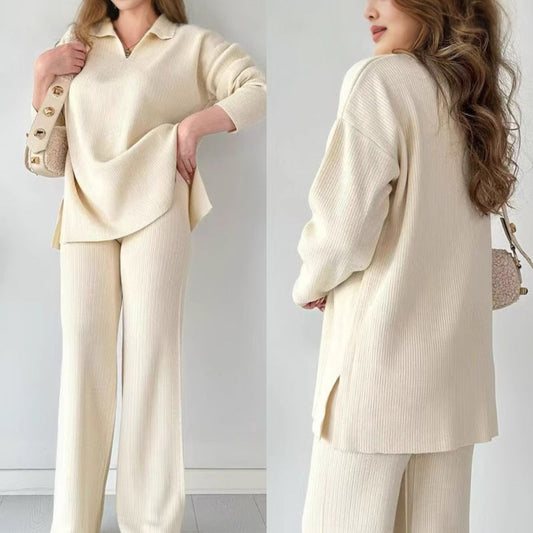 🎁🧥Kaksiosainen neulossetti, jossa V-aukko ja halkio