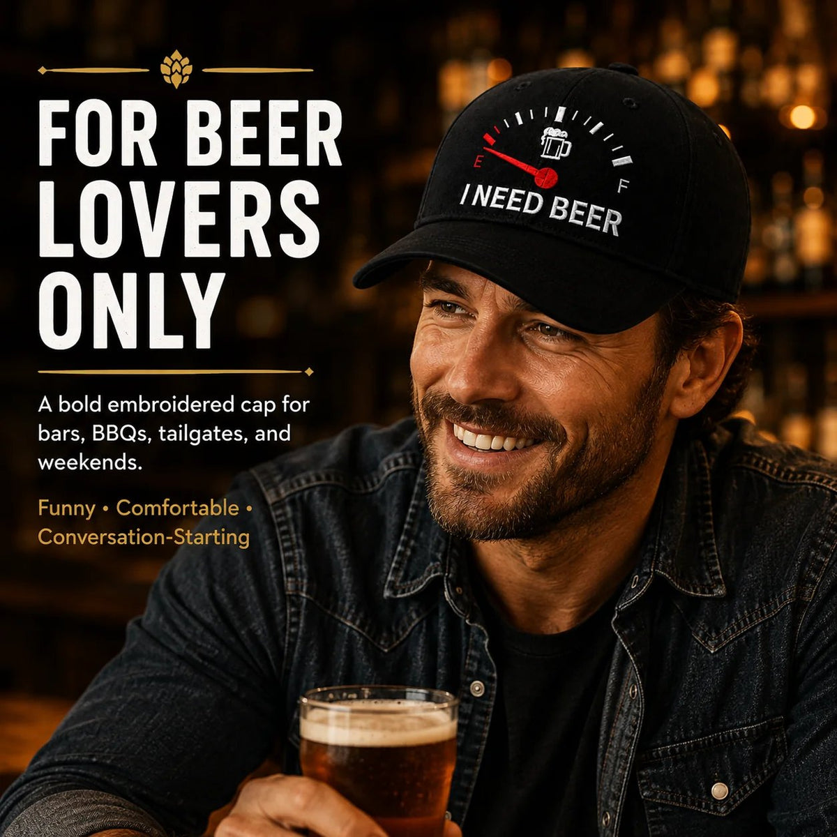 🔥LAST DAY 50% OFF - 🍺 ‘I NEED BEER’ embroidered baseball cap – Unisex commemorative cap