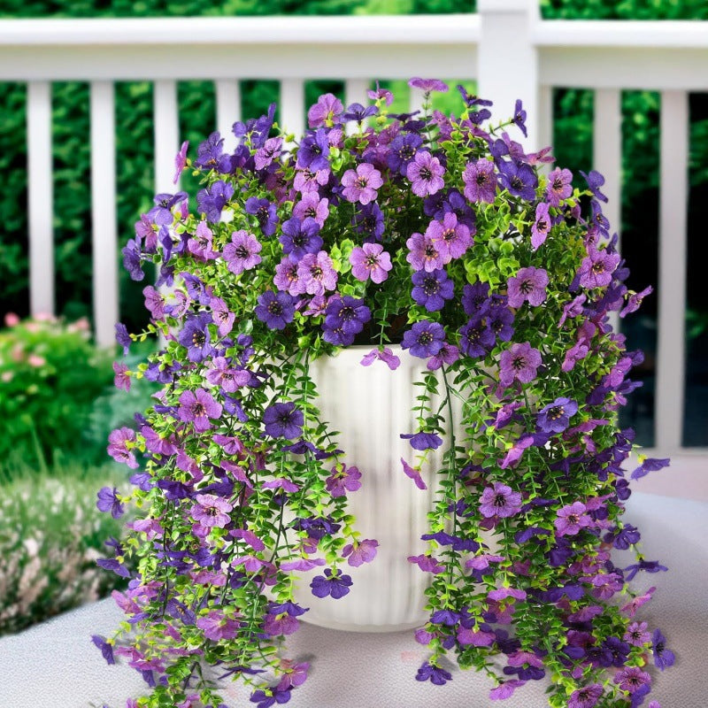 Outdoor cascading daisy and eucalyptus flowers – Realistic Hanging Plant for Indoor & Outdoor Decor