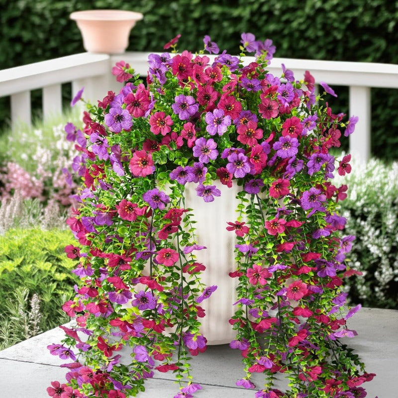 Outdoor cascading daisy and eucalyptus flowers – Realistic Hanging Plant for Indoor & Outdoor Decor