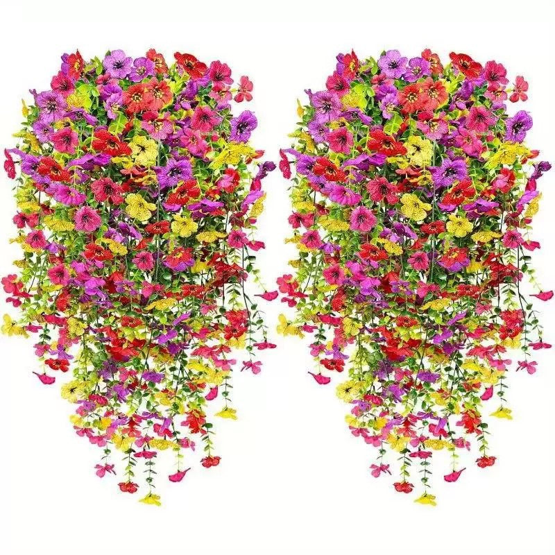 Outdoor cascading daisy and eucalyptus flowers – Realistic Hanging Plant for Indoor & Outdoor Decor