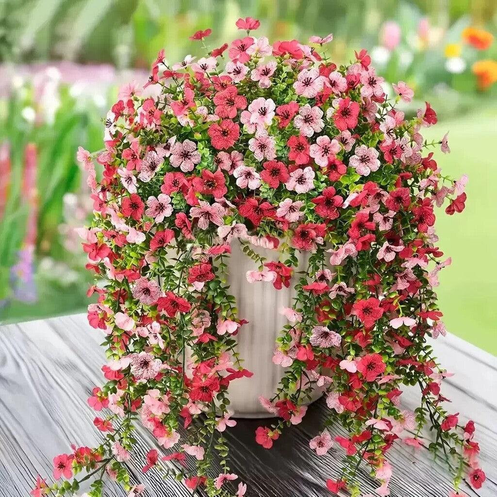 Outdoor cascading daisy and eucalyptus flowers – Realistic Hanging Plant for Indoor & Outdoor Decor