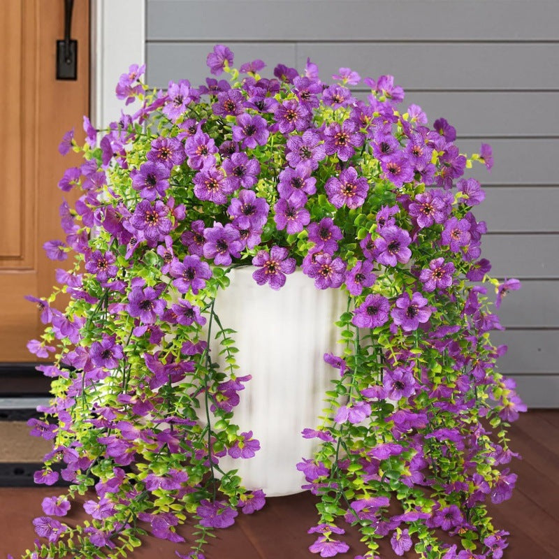 Outdoor cascading daisy and eucalyptus flowers – Realistic Hanging Plant for Indoor & Outdoor Decor