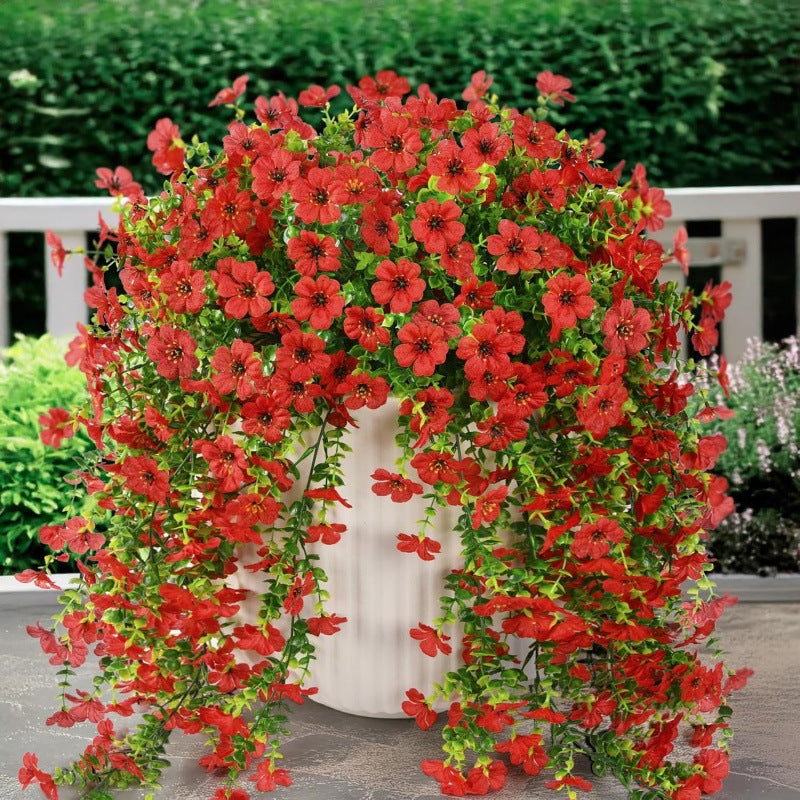 Outdoor cascading daisy and eucalyptus flowers – Realistic Hanging Plant for Indoor & Outdoor Decor