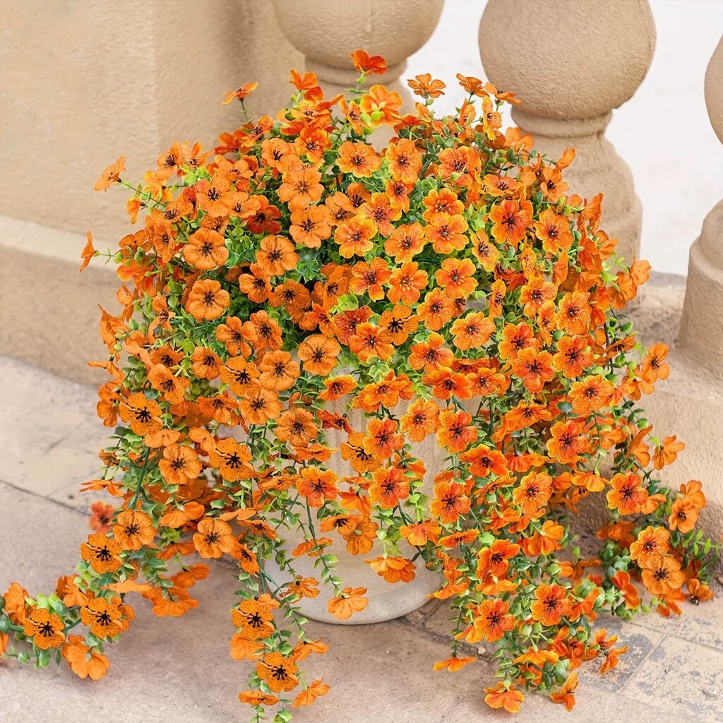 Outdoor cascading daisy and eucalyptus flowers – Realistic Hanging Plant for Indoor & Outdoor Decor
