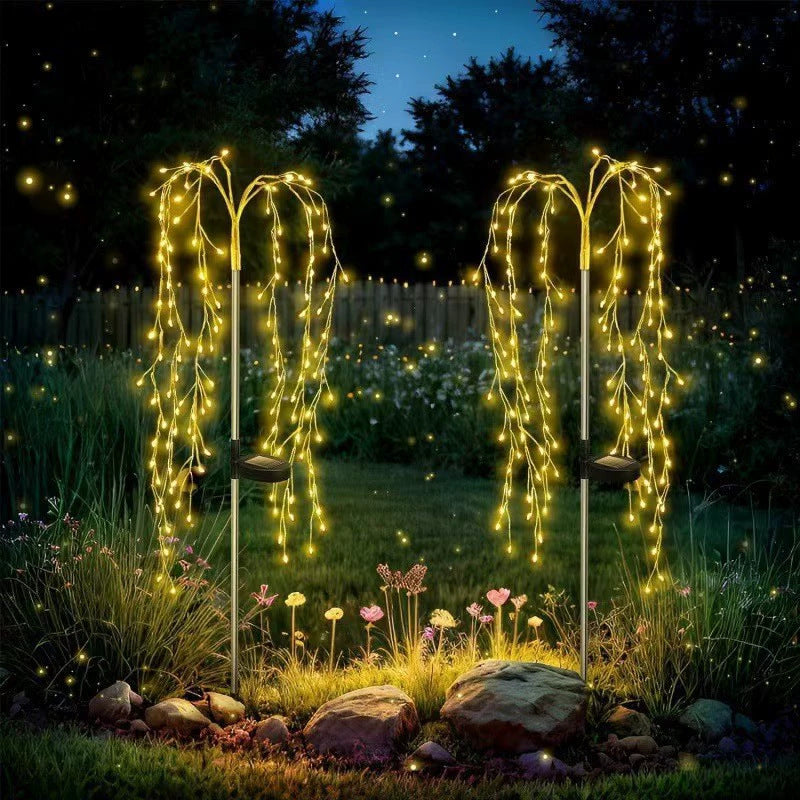 New Solar-Powered Ground-Stake Firework Lights — Courtyard & Lawn Decor