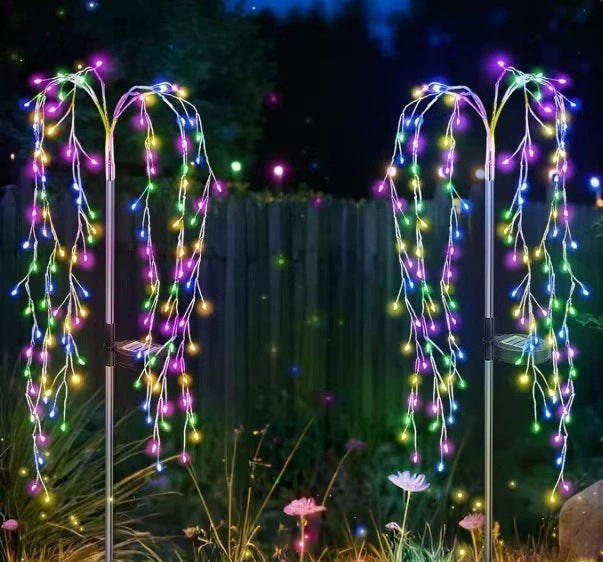 New Solar-Powered Ground-Stake Firework Lights — Courtyard & Lawn Decor