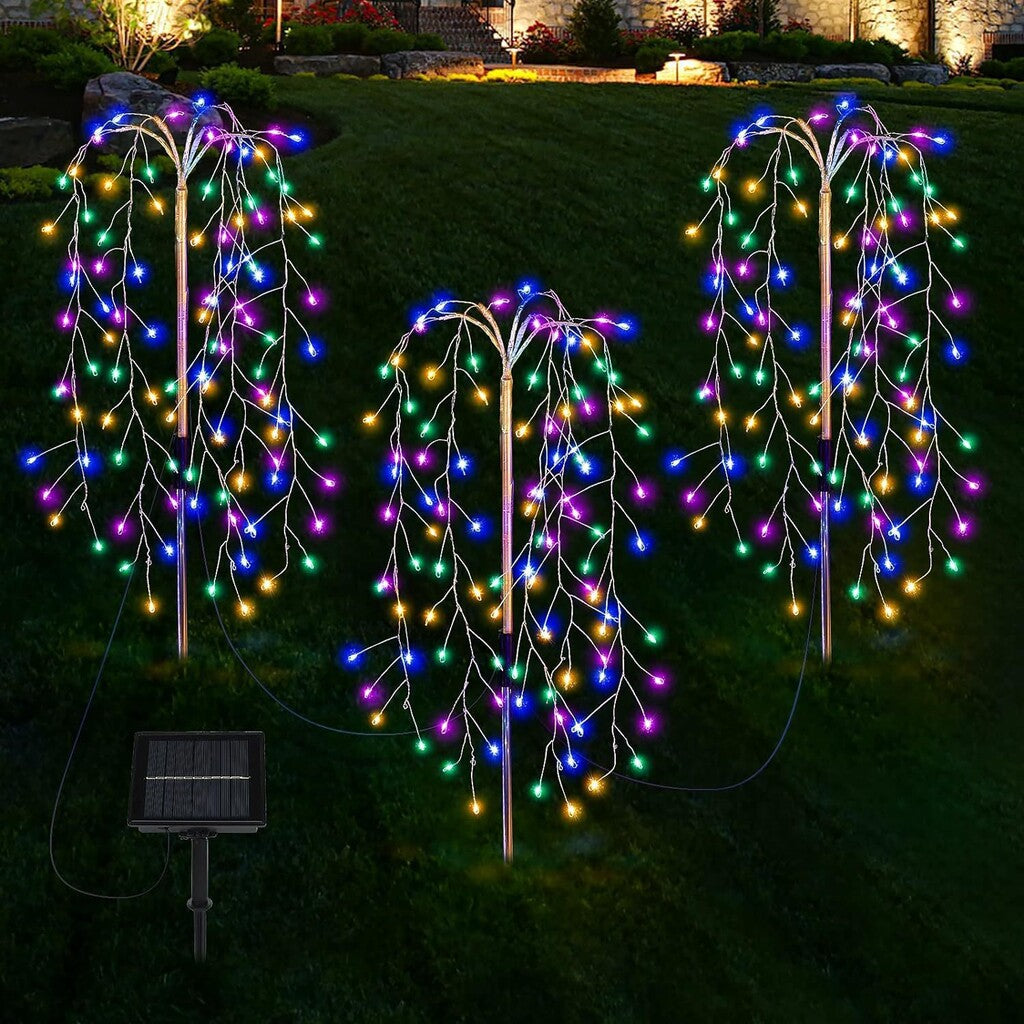 New Solar-Powered Ground-Stake Firework Lights — Courtyard & Lawn Decor