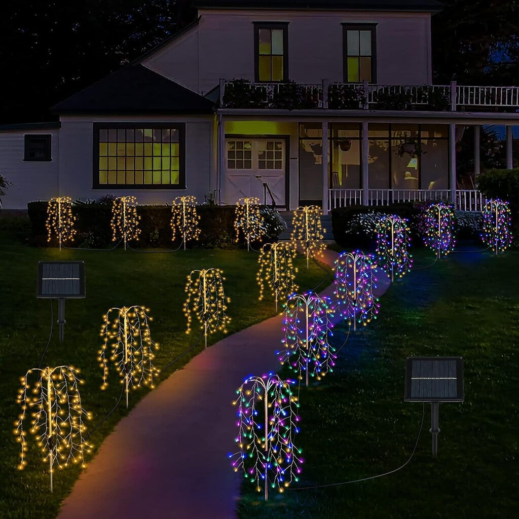 New Solar-Powered Ground-Stake Firework Lights — Courtyard & Lawn Decor