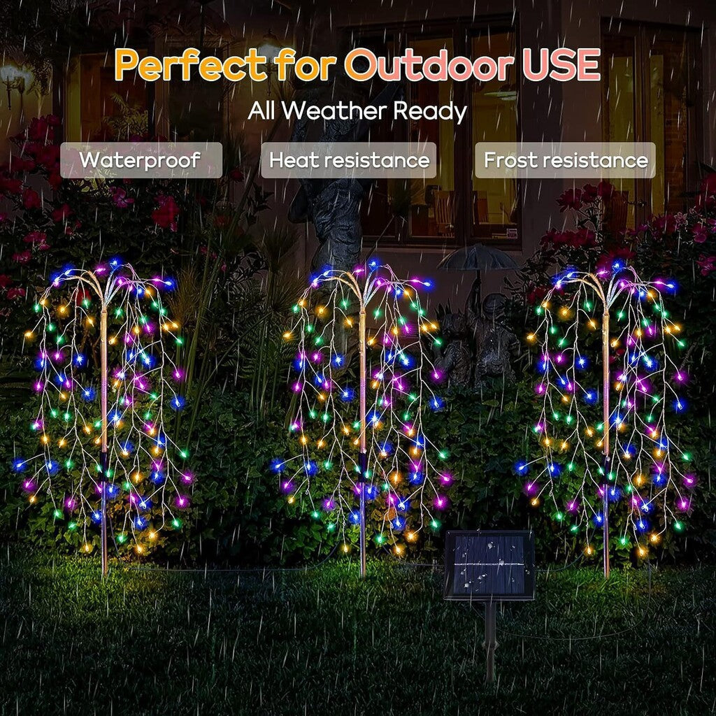 New Solar-Powered Ground-Stake Firework Lights — Courtyard & Lawn Decor