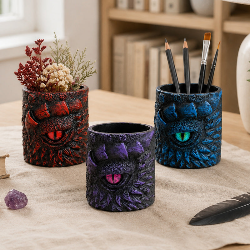 Creative Resin Dragon Eye Flower Pot & Desktop Ornament