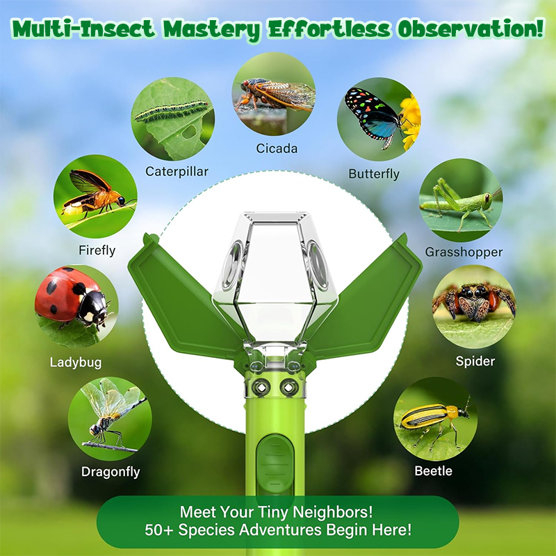 Kids Bug Catcher with 6x Magnifying Viewer - Portable Insect Exploration Kit for Outdoor Nature Study