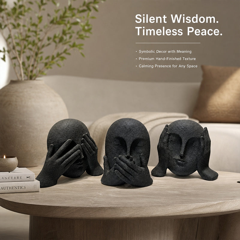 🗿 "Three Nos" Human-Face Home Decor Ornament