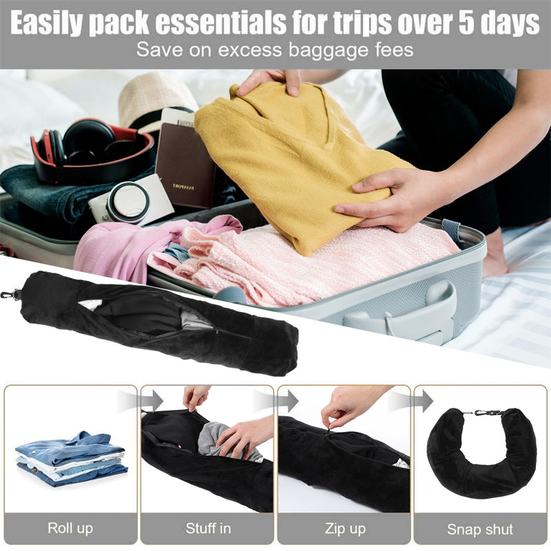 Convertible U-Shaped Travel Pillow & Storage Bag - Comfortable Neck Rest for Long Flights