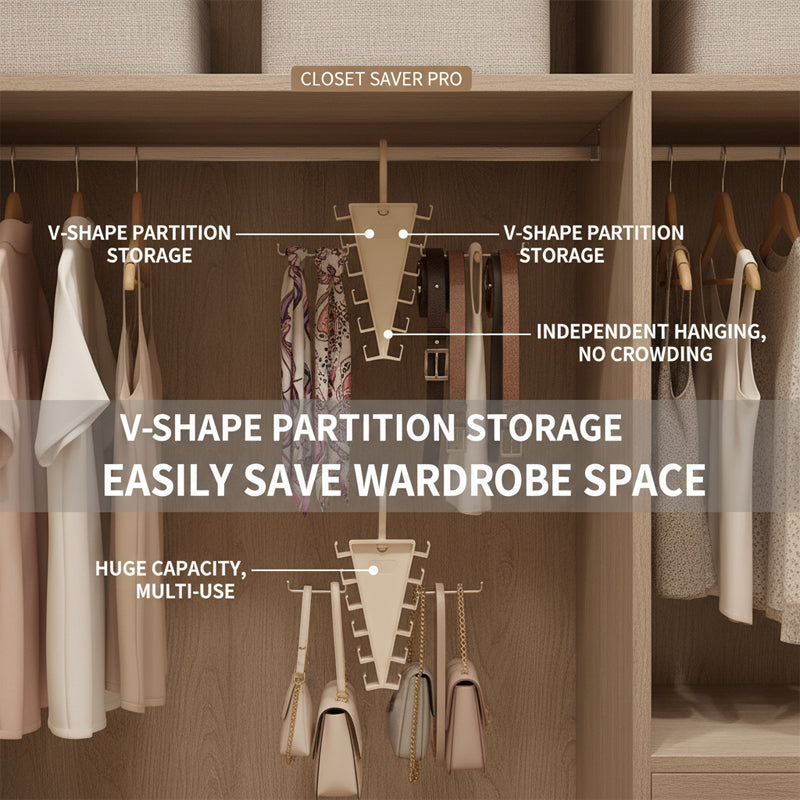 V-Shaped Double-Sided Closet Organizer Hanger