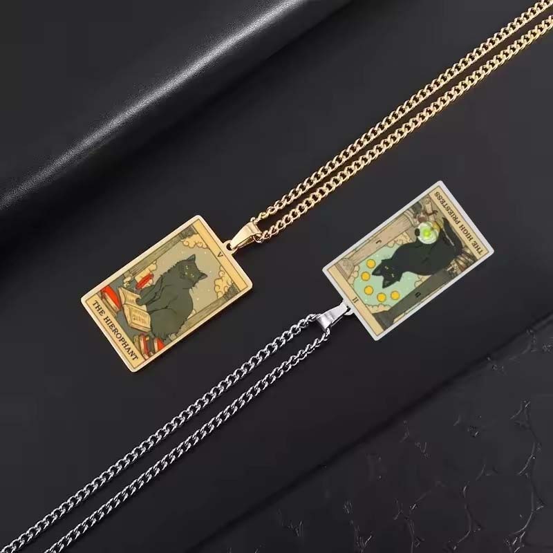 Astrologinen Kissan Vintage-riipuskaulakoru