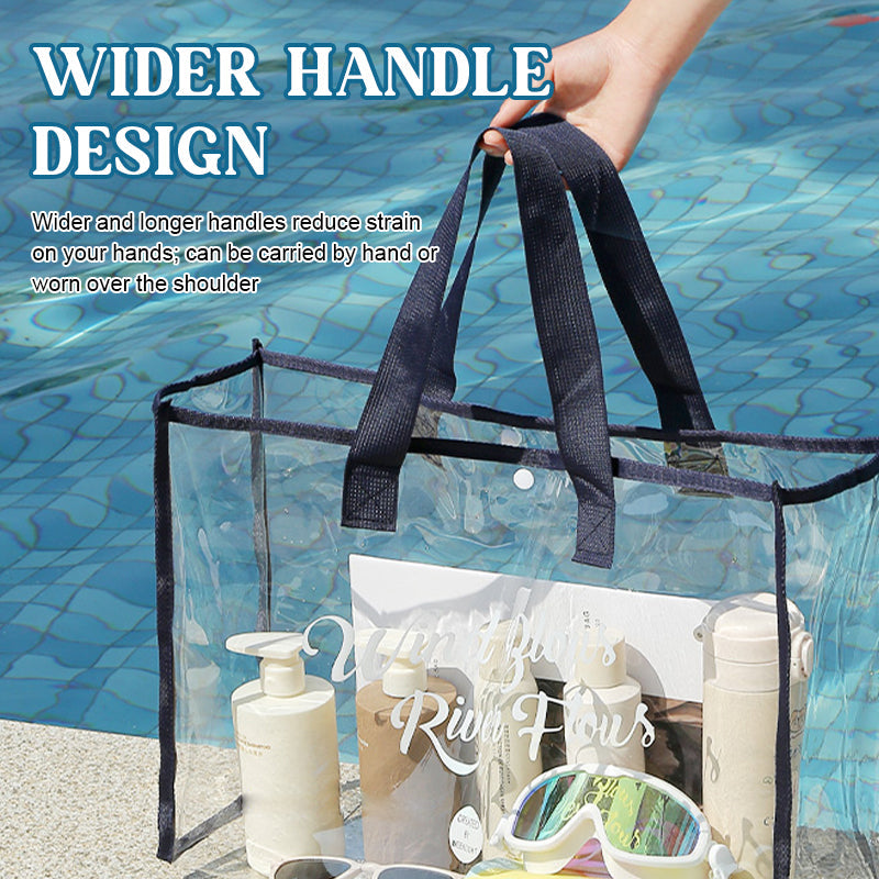 Waterproof Transparent Beach Tote – Large Capacity Travel & Swim Organizer