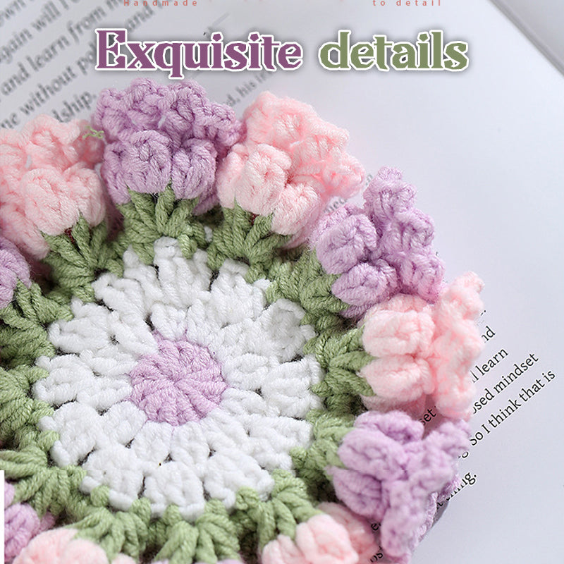 Hand Knitted Lily Of The Valley Coaster