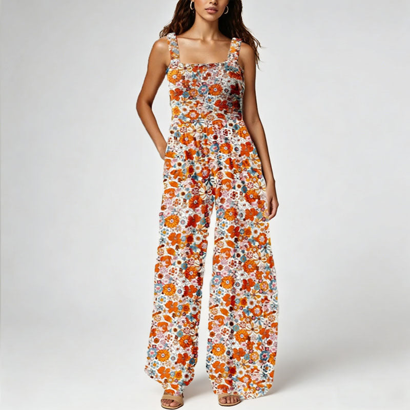🏖️Women’s Casual Print Sleeveless Overalls Jumpsuits🌼