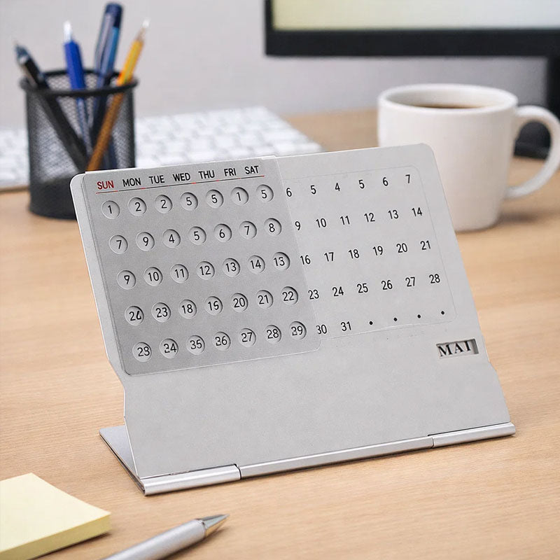 📅 Aluminium metal perpetual desk calendar