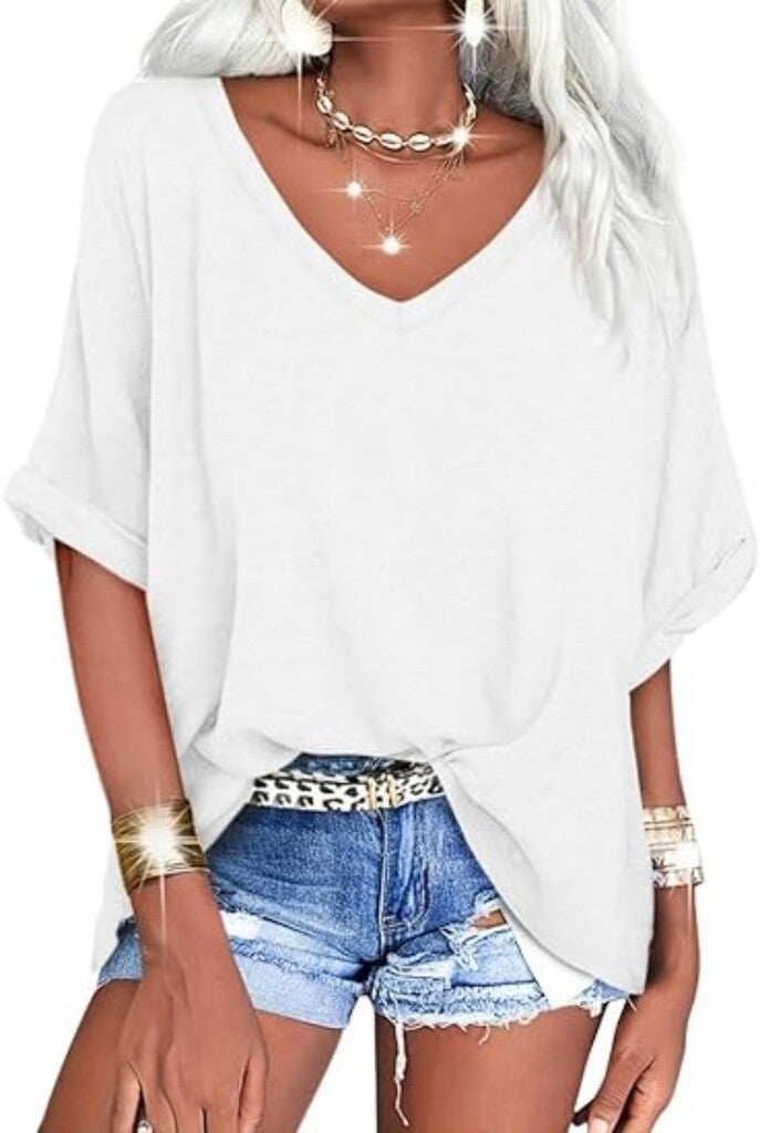 👕 LIMITED-TIME 50% OFF! ✨ Women's Casual Loose Top – V-Neck, Comfortable ✨