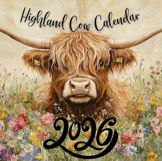 🐮Ylämaan lehmäkalenteri 2026 – Maalaistyylinen seinätaide ja kuukausikalenteri📅
