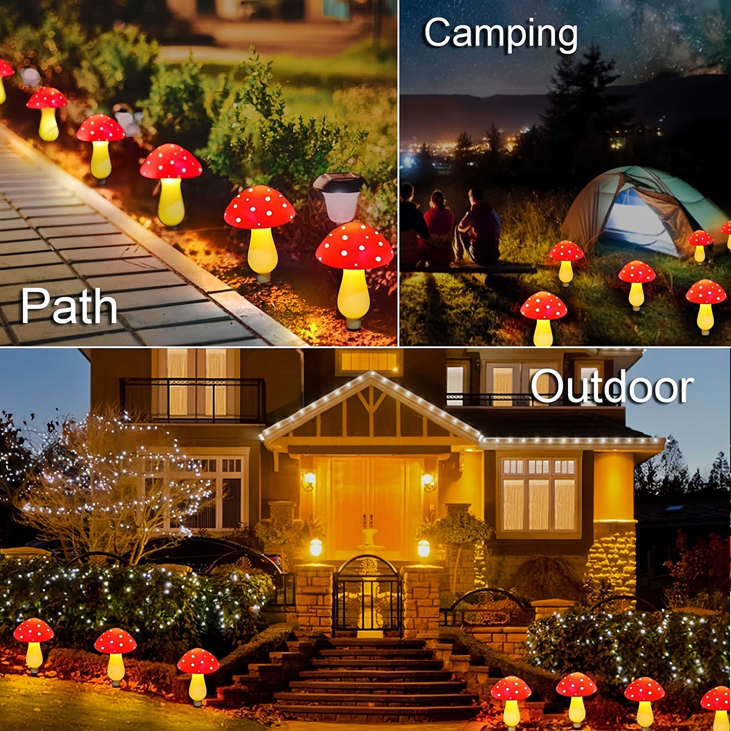 🔥LAST DAY 49% OFF - Solar Powered Mushroom Shaped Garden Glow Light