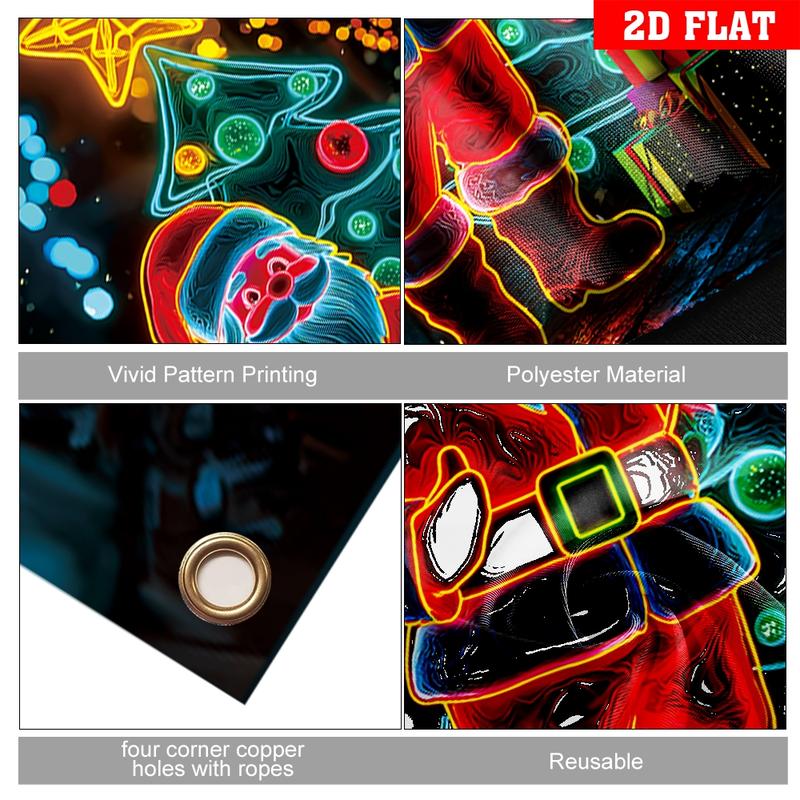 🏆Pikamyynti⚡YLI 50K MYYTY! Melkein loppuunmyyty - 💥Fluoresoiva jouluinen ovensuojusjuhlabanneri