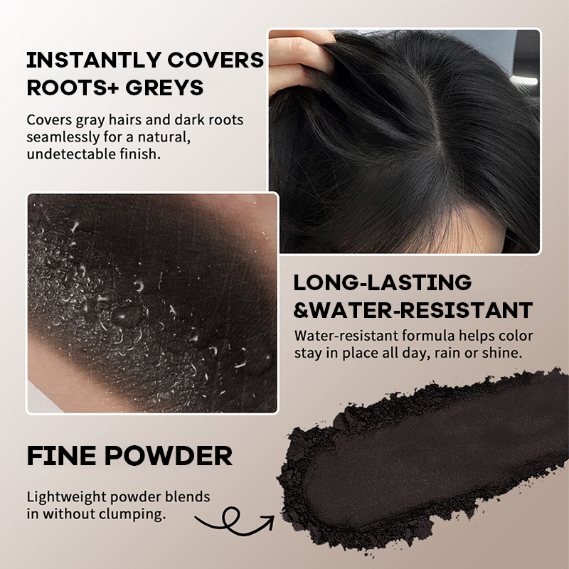 2-in-1 Root Concealer Powder & Hairline Shadow Palette for Instant Gray Coverage and Hairline Filling