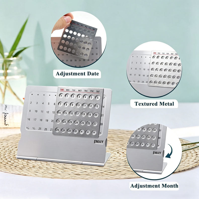 📅 Aluminium metal perpetual desk calendar