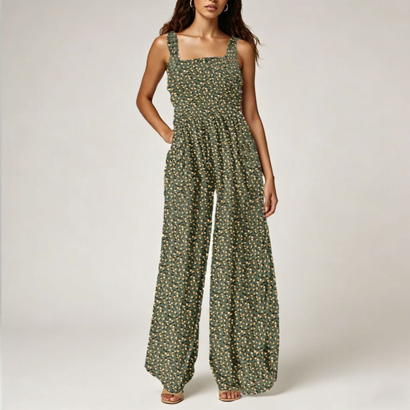 🏖️Women’s Casual Print Sleeveless Overalls Jumpsuits🌼