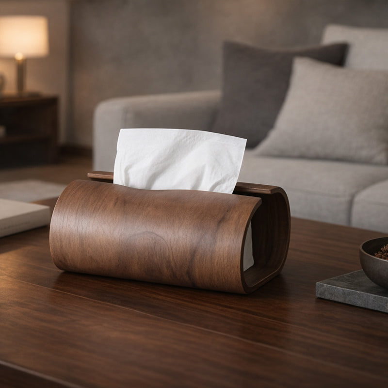 🌰 Walnut Wood Tissue Box