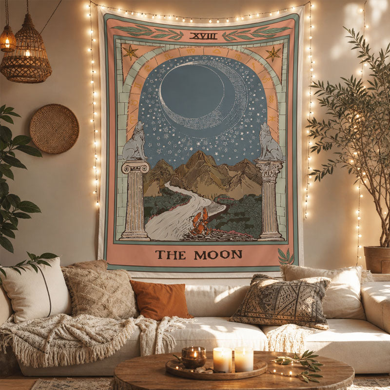 🌙 Bohemian Tarot Tapestry Wall Hanging