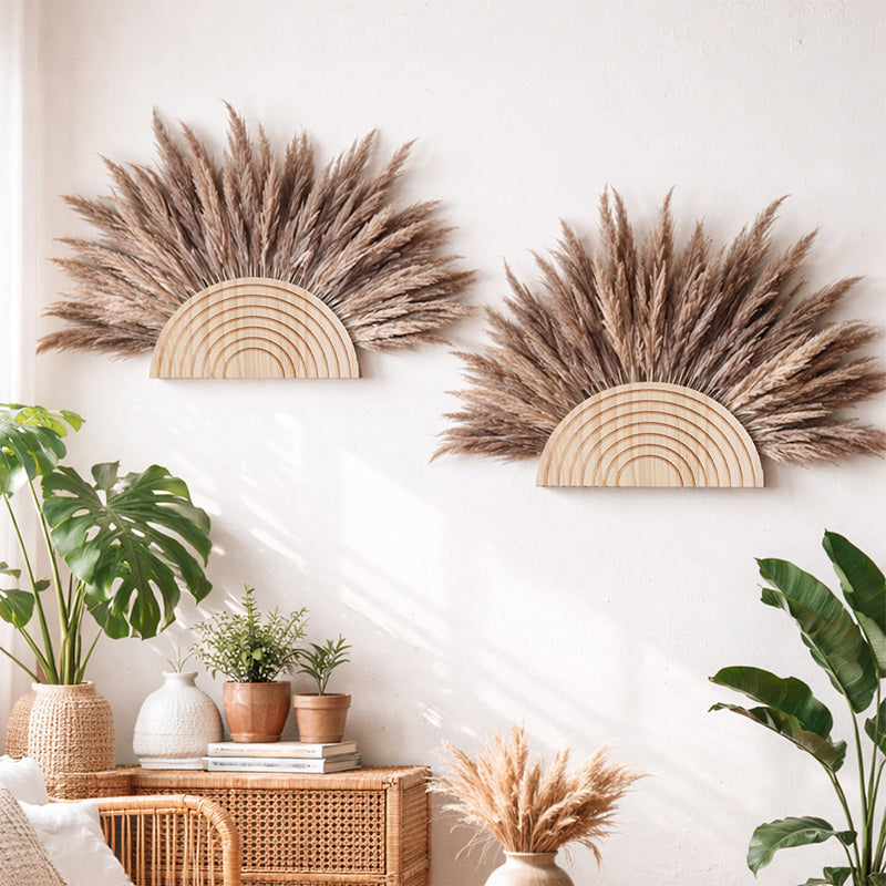 Semi-Circular Wall Flower Pot Shelf – Creative Wooden Floral Display & Home Decor
