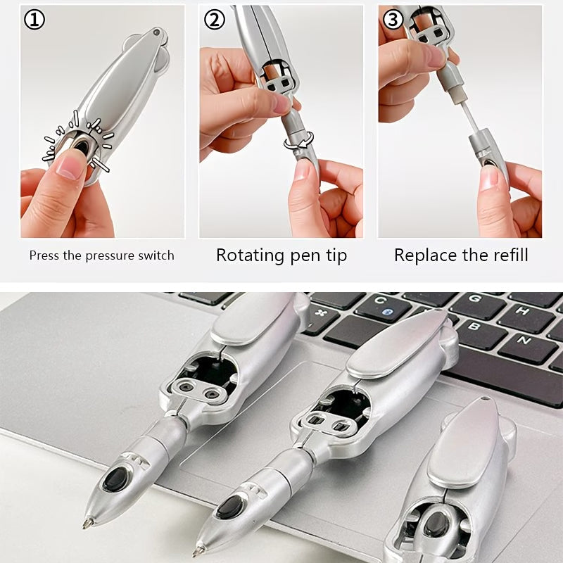 Sci-Fi Squid Transforming Decompression Pen - Fun Press-Type Ballpoint Pen