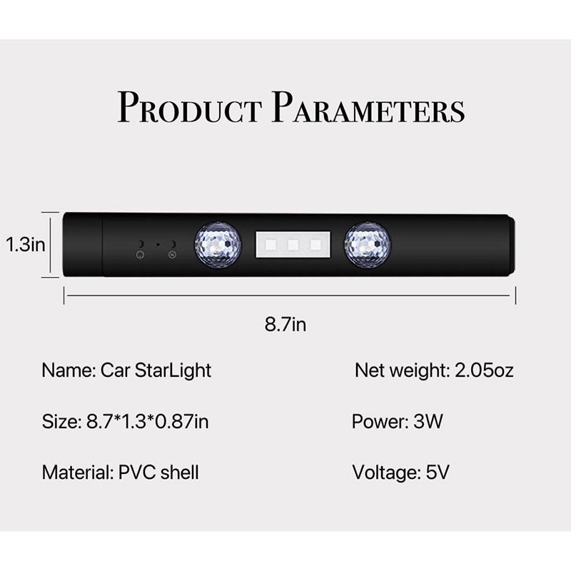 🌈Auton sisätilojen USB-lataus, seitsemänvärinen LED-koristeellinen tunnelmavalo
