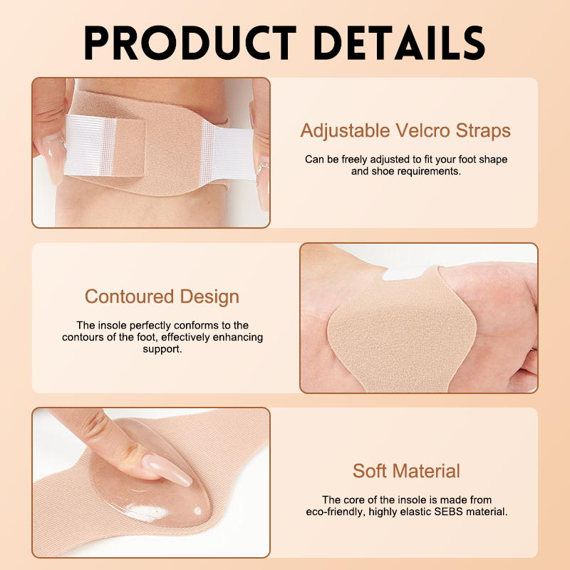 Arch Support Pads – Adjustable Half Insole for Flat Feet Relief