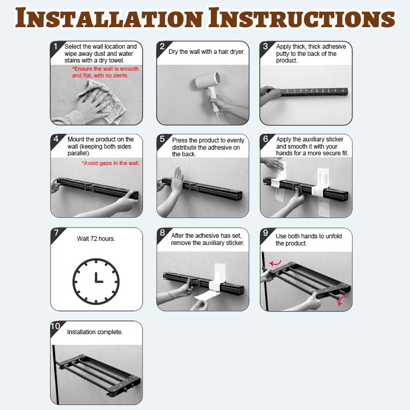 Taitettava Säädettävä Pyykinkuivausteline 🌤