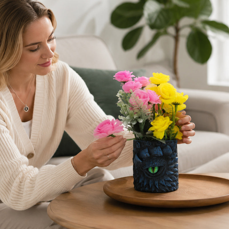 Creative Resin Dragon Eye Flower Pot & Desktop Ornament