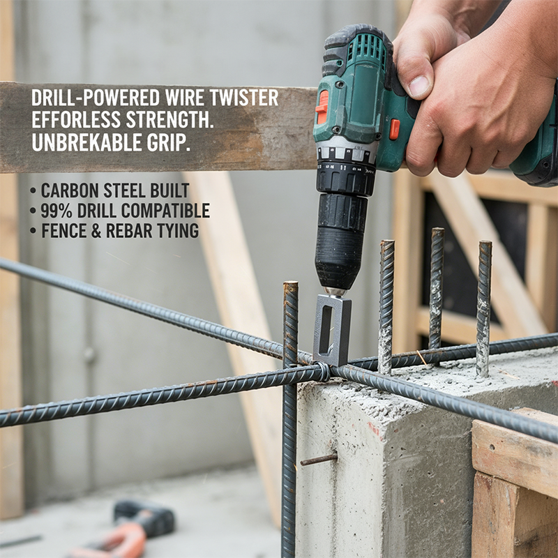Heavy Duty Wire Twister Drill Bit Set (2 Pack) – Fast Tie Wire Twisting Tool