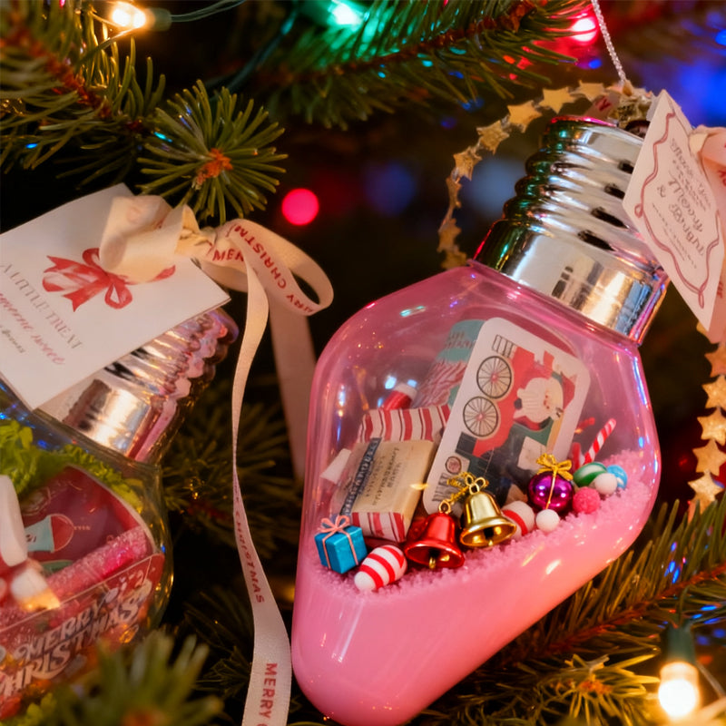 ✨Tee-se-itse-muovinen lamppukoristeinen lahjapurkki – Levitä joulumieltä tyylillä!