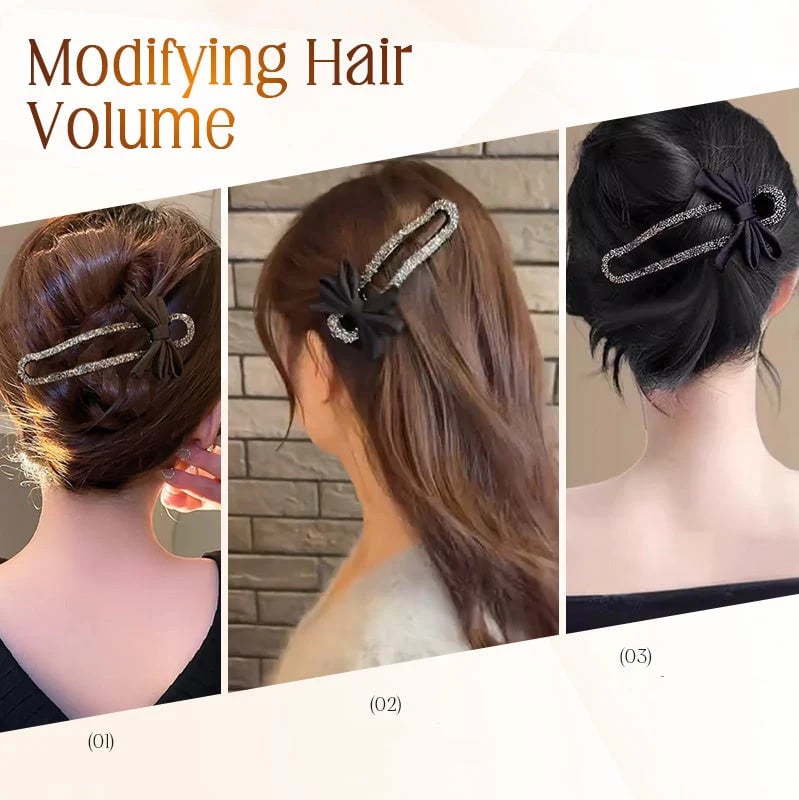 Sparkling tyylikäs musta keula hiusklips