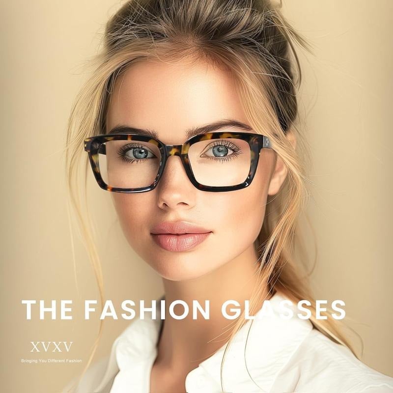 👓Set of 3 tortoiseshell reading glasses – Oversized square reading glasses that block blue ligh